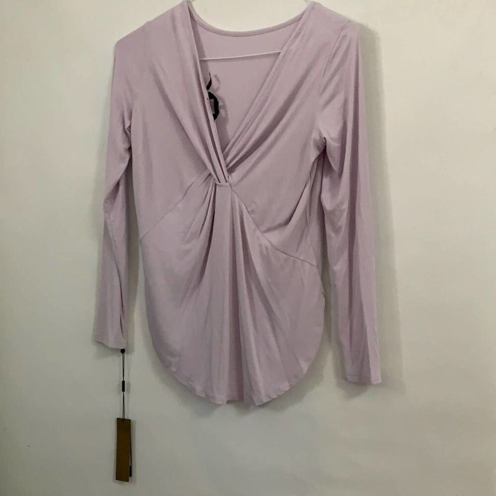 NWT DONNA KARAN TWIST FRONT PEPLUM TOP‎ SIZE XS